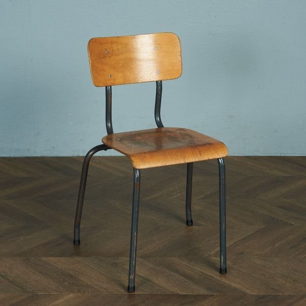  Belgium Lecluyse Vintage промышленность серия in пыль настоящий стул school стул простой стул Vintage steel стул металлический ножек #74883