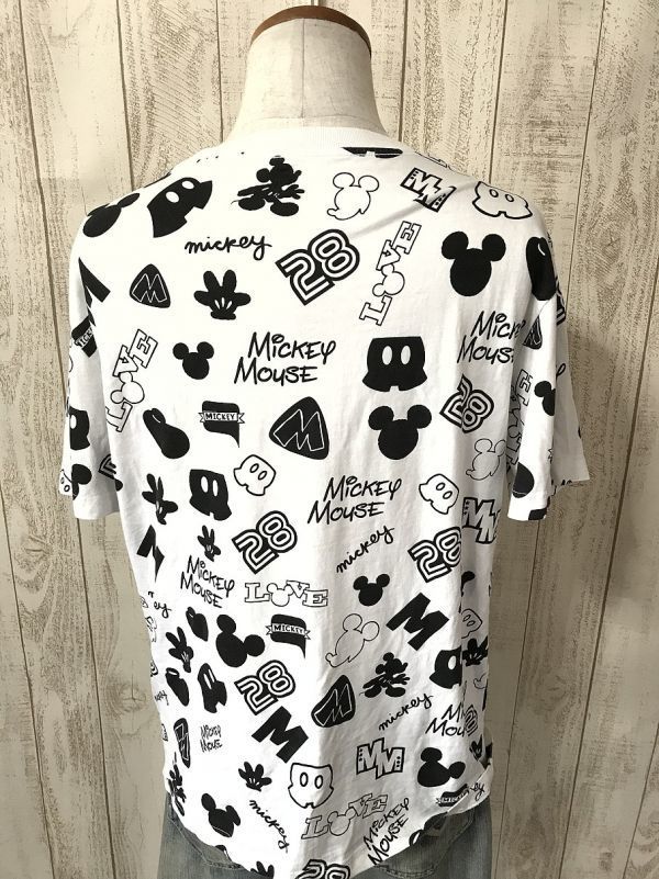 お勧め・【ミッキーマウス】DISNEY ディズニーランド 総柄Tシャツ L ヴィンテージ シルエット柄_画像3