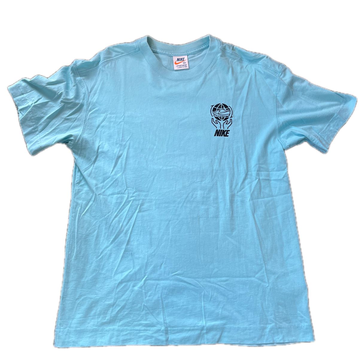 ナイキNIKE 水色Tシャツ/ セカンドストア 綿100% サイズM 古着屋 ナイキNIKE 水色Tシャツ/ セカンドストア 綿100% サイズM 古着屋