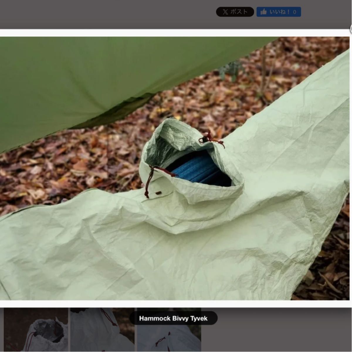 AXESQUIN Hammock Bivvy Tyvekアクシーズクイン 凌 ハンモック AXESQUIN Hammock Bivvy Tyvekアクシーズクイン 凌 ハンモック
