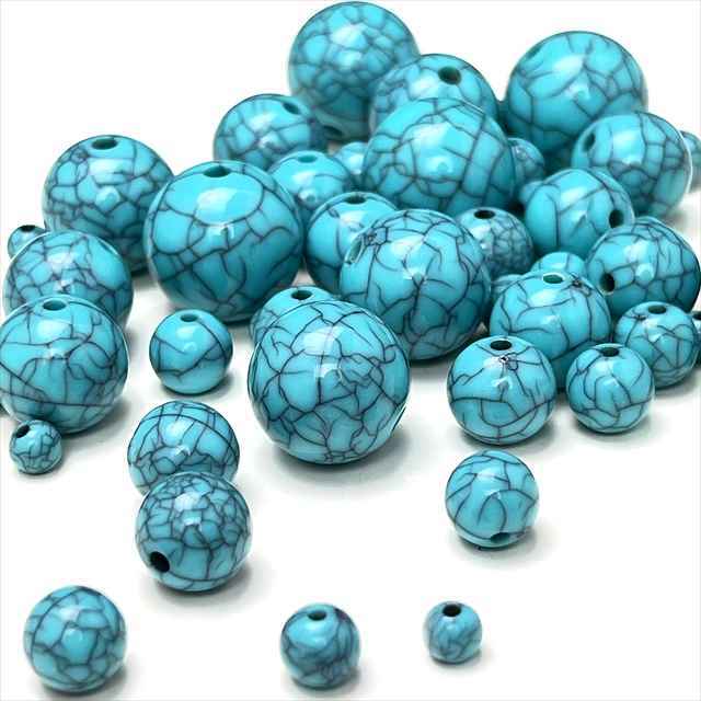  acrylic fiber beads turquoise 8mm 20 piece circle round light weight through . hole equipped penetrate resin beads design accessory parts lovely HARU miscellaneous goods ry