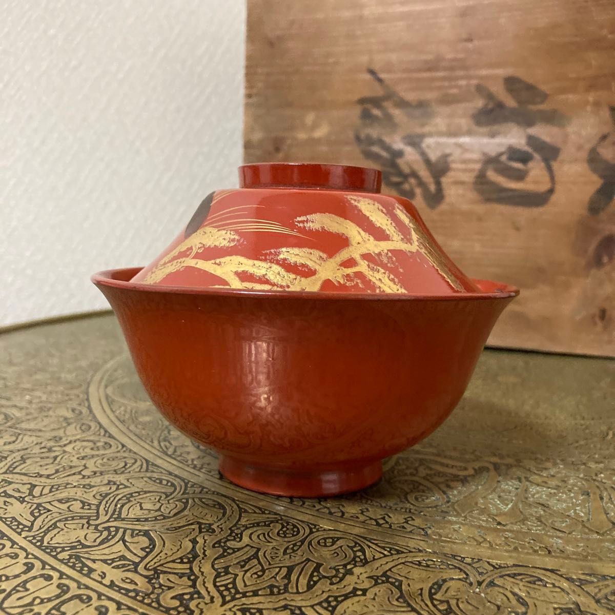 時代 赤松吸物椀 8客 明治 朱 金蒔絵 菓子椀漆器〈検 輪島塗 時代 赤松吸物椀 8客 明治 朱 金蒔絵 菓子椀漆器〈検 輪島塗