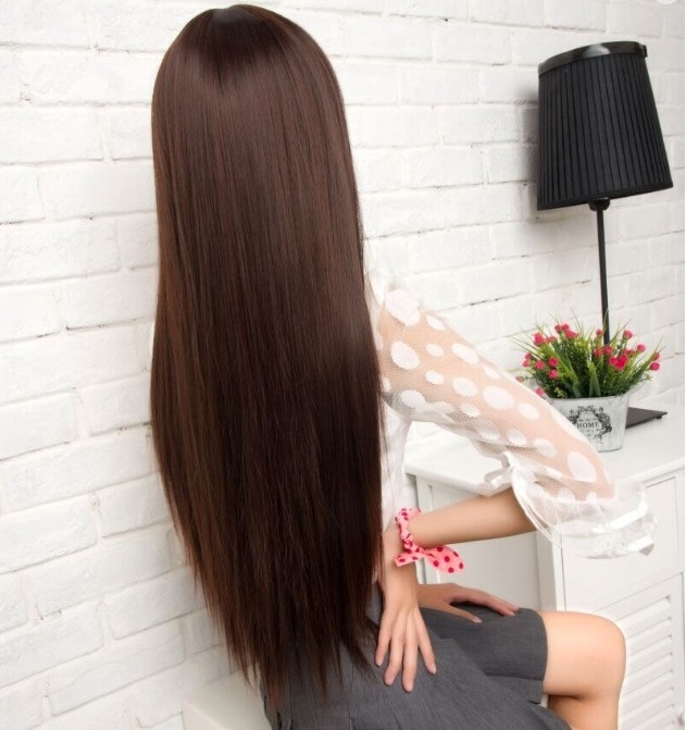  free shipping full wig wig spoiler ng strut lady's front . length . Brown 