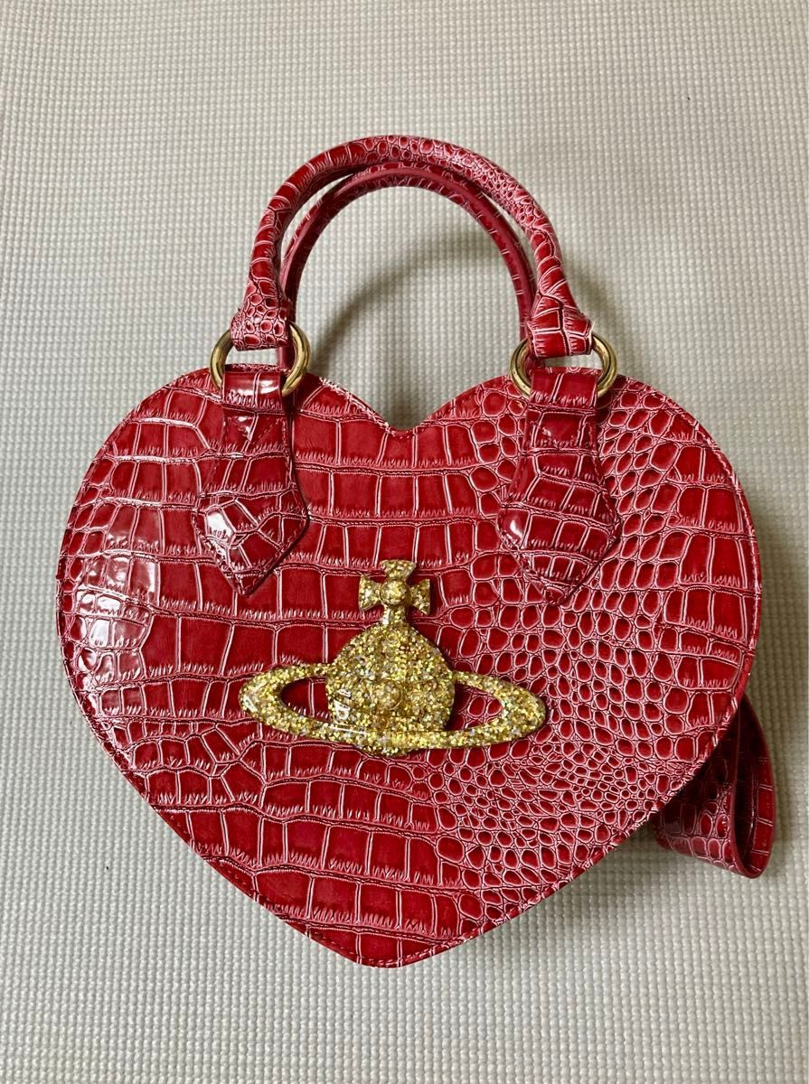 希少 Vivienne Westwood/ヴィヴィアン・ウエストウッド Bag 新品レア物 クロコ押し型HeartデザインRed