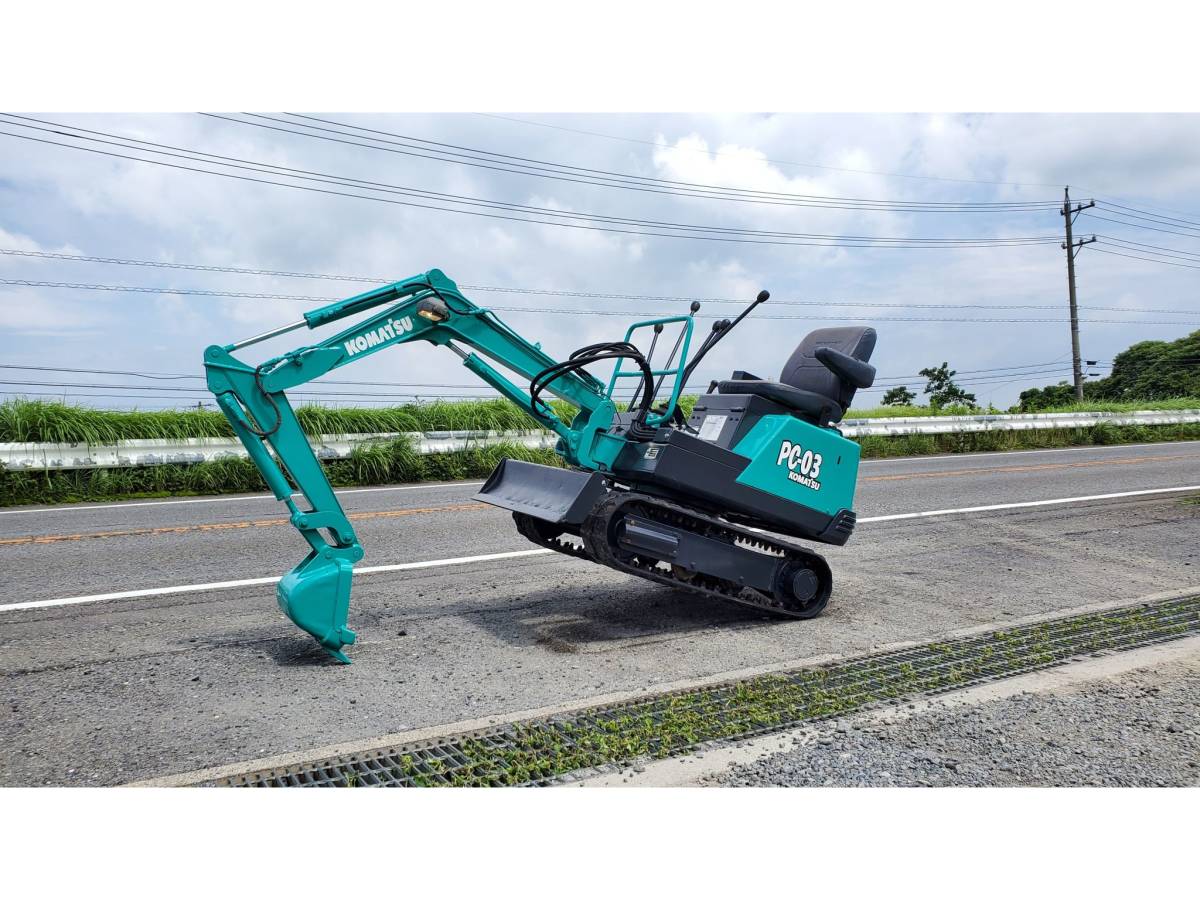 コマツ マイクロショベル PC03-1 ☆ミニバックホー ☆油圧式ショベル ☆814時間 ☆Komatsu PC03-1