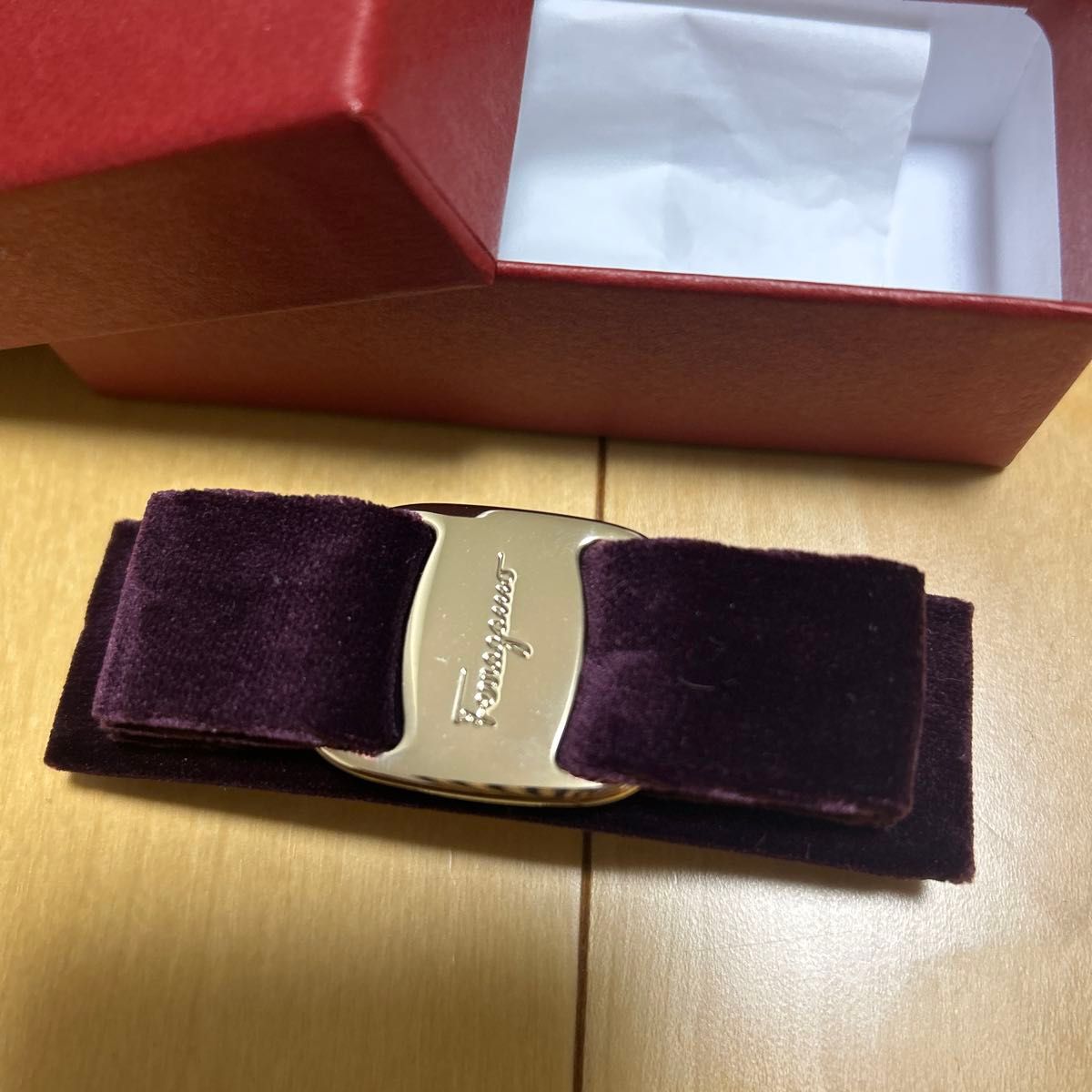 Salvatore Ferragamo フェラガモ バレッタ ベロア レッド Salvatore Ferragamo フェラガモ バレッタ ベロア レッド