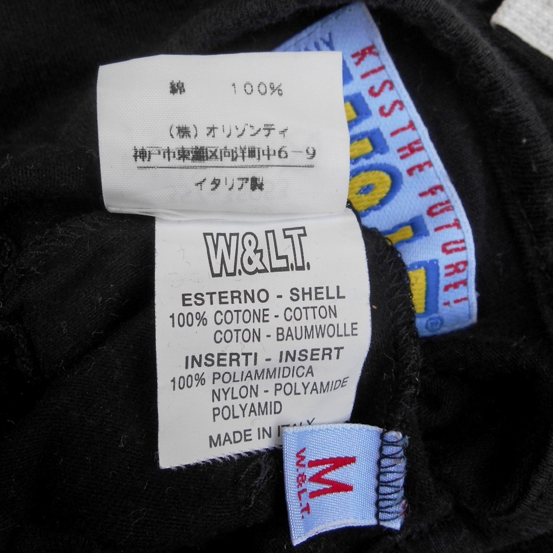 正規 '90s W&LT ウォルト 長袖 カットソー M 黒x白 Tシャツ 正規 '90s W&LT ウォルト 長袖 カットソー M 黒x白 Tシャツ