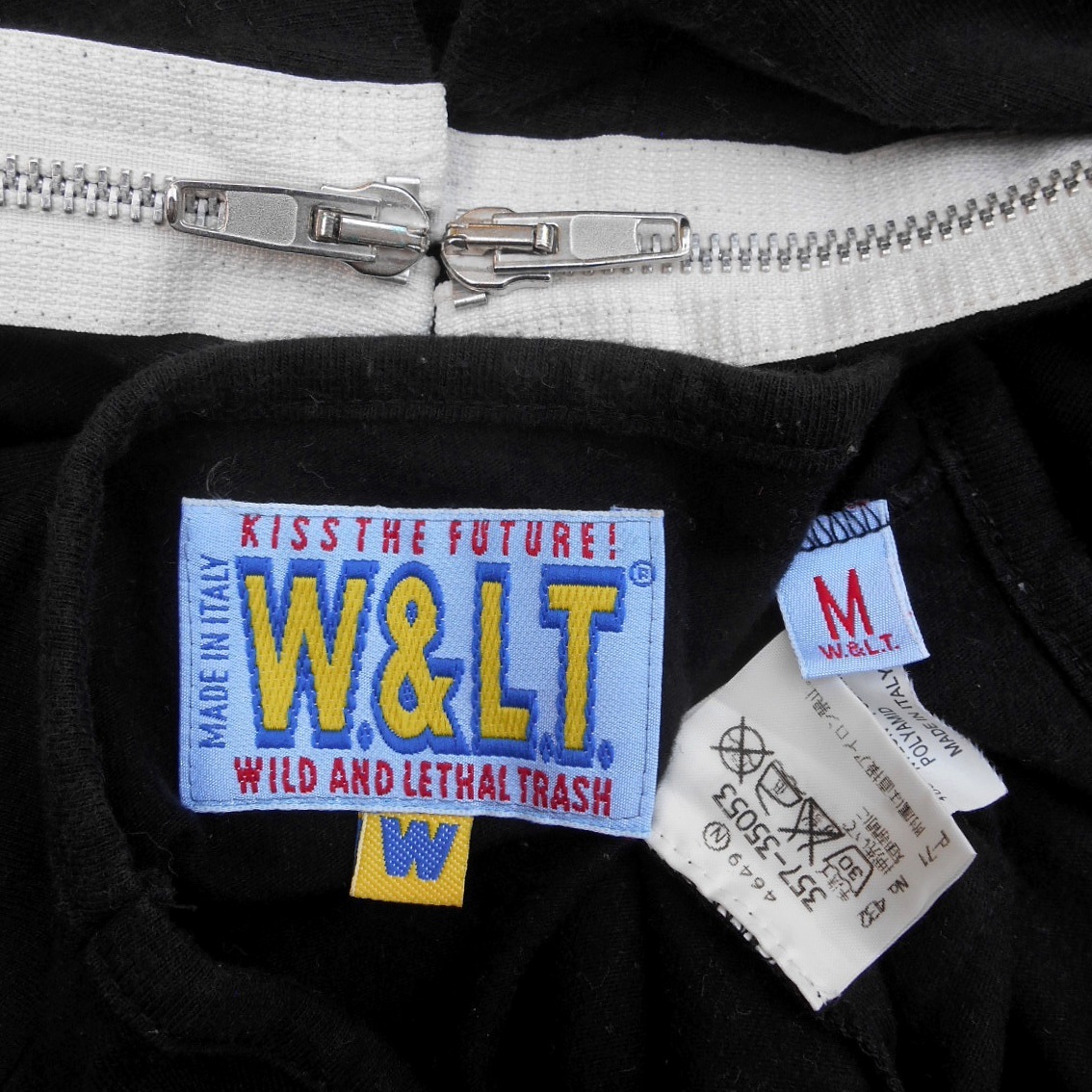 正規 '90s W&LT ウォルト 長袖 カットソー M 黒x白 Tシャツ 正規 '90s W&LT ウォルト 長袖 カットソー M 黒x白 Tシャツ