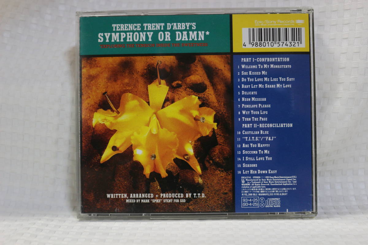 断捨離 中古CD Terence Trent D'Arby テレンス・トレント・ダービー『Symphony or Damn シンフォニー・オア・ダム』ESCA-5743の画像2