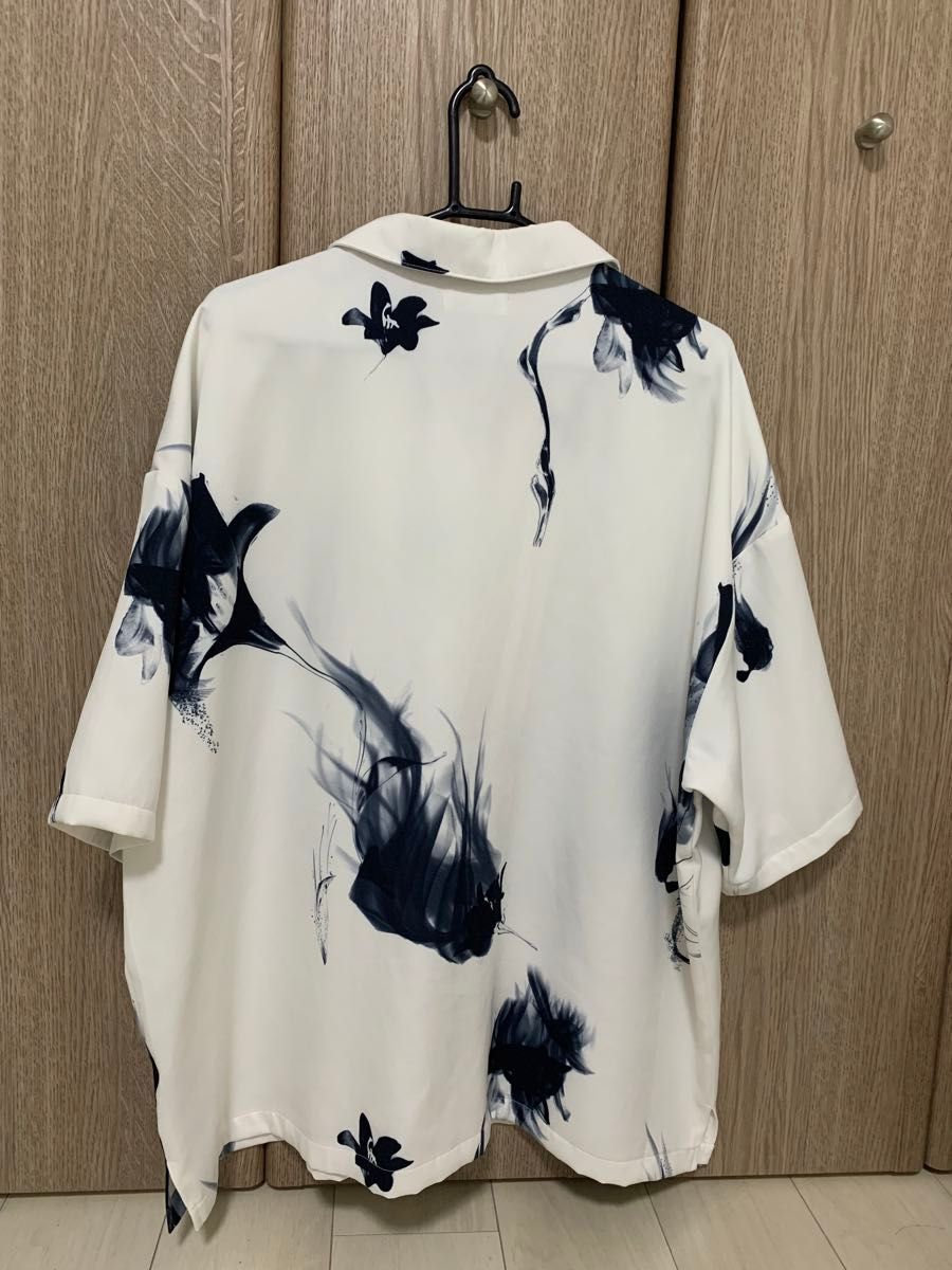 Lily & Rose' Drape Oversize Shirt / 百合柄&薔薇柄ドレープ Lily & Rose' Drape Oversize Shirt / 百合柄&薔薇柄ドレープ