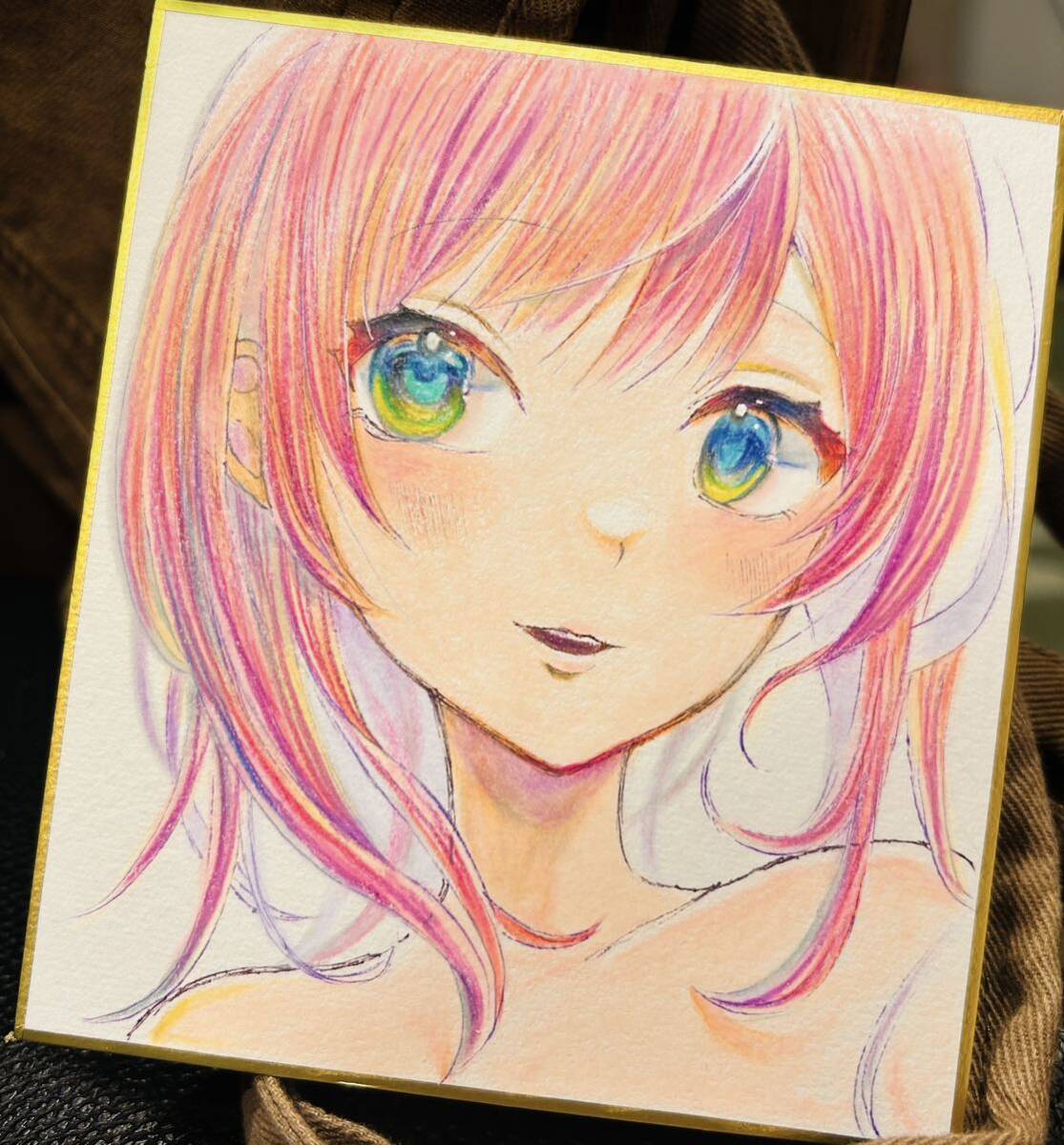 手描きイラスト オリジナル 創作 色鉛筆 女の子 匿名配送 小 手描きイラスト オリジナル 創作 色鉛筆 女の子 匿名配送 小