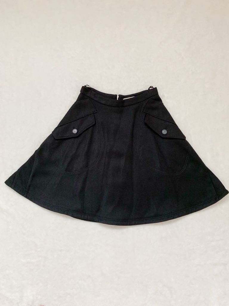 NINA RICCI 39AVENUE MONTAIGNE-PARIS ブラックフレアスカート size34 ニナリッチ 国内正規 美品_画像1