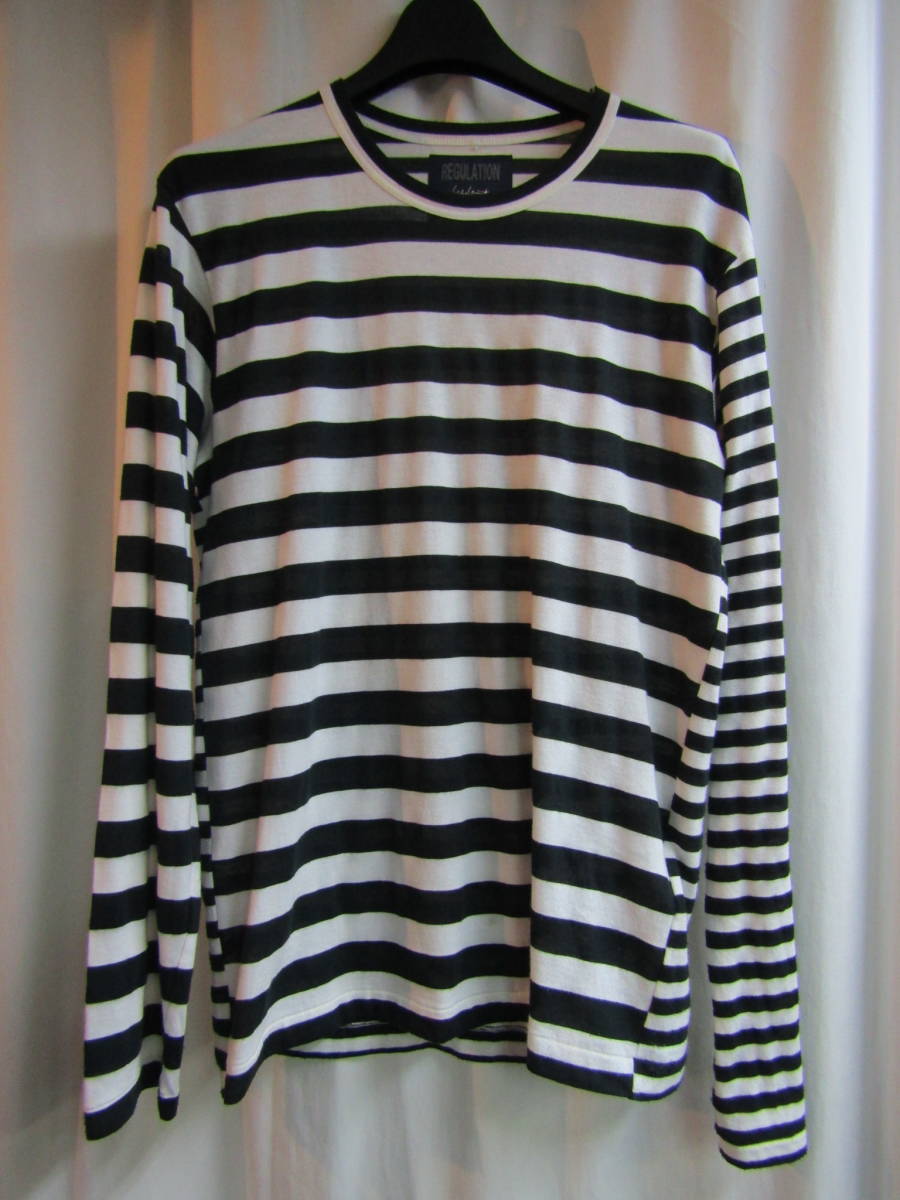 14aw REGULATION yohji yamamoto pour homme ボーダー切り替えデザインTシャツ HF-T57-080