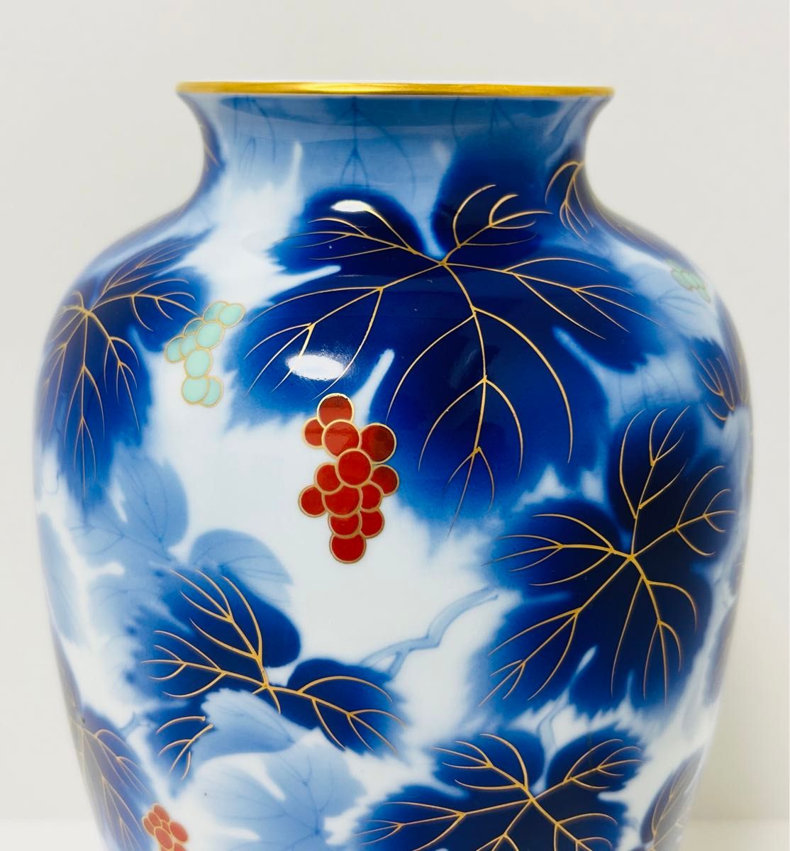 深川製磁 花瓶 金彩 瑠璃 葡萄 大型 飾り壺 14号 38cm|Yahoo 深川製磁 花瓶 金彩 瑠璃 葡萄 大型 飾り壺 14号 38cm|Yahoo