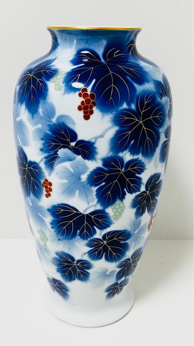深川製磁 花瓶 金彩 瑠璃 葡萄 大型 飾り壺 14号 38cm|Yahoo 深川製磁 花瓶 金彩 瑠璃 葡萄 大型 飾り壺 14号 38cm|Yahoo