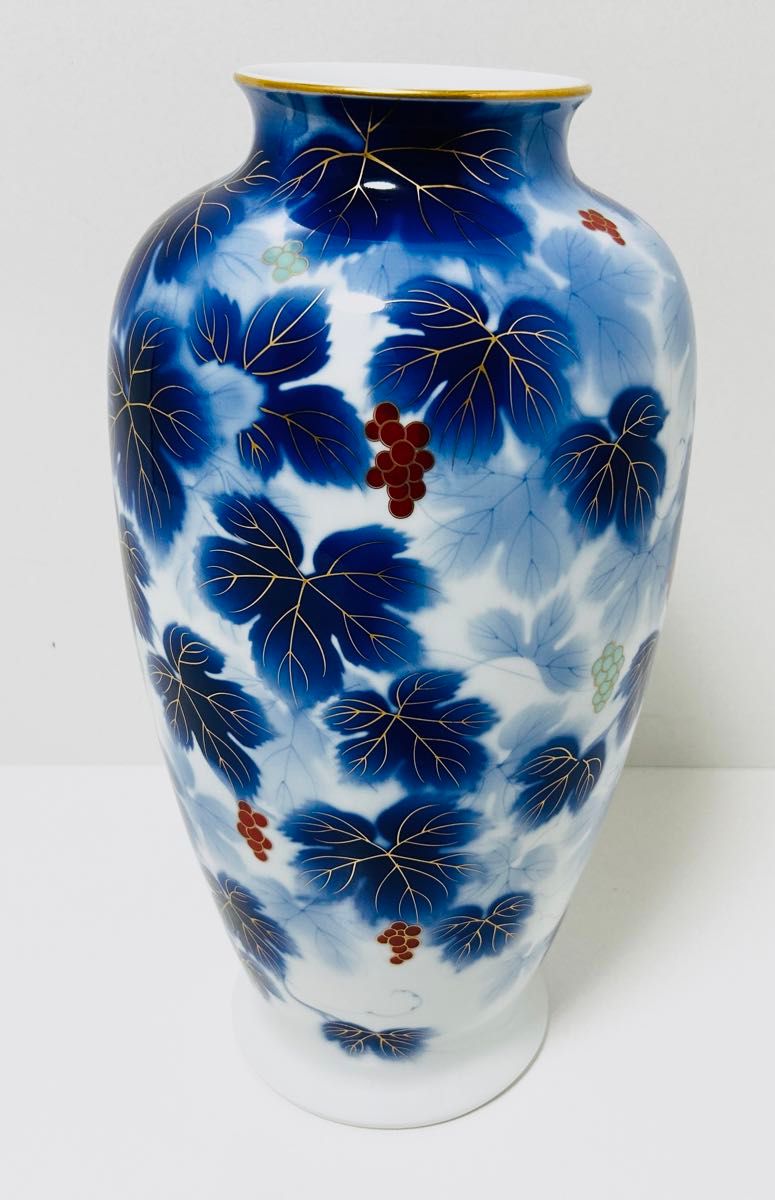 深川製磁 花瓶 金彩 瑠璃 葡萄 大型 飾り壺 14号 38cm|Yahoo 深川製磁 花瓶 金彩 瑠璃 葡萄 大型 飾り壺 14号 38cm|Yahoo