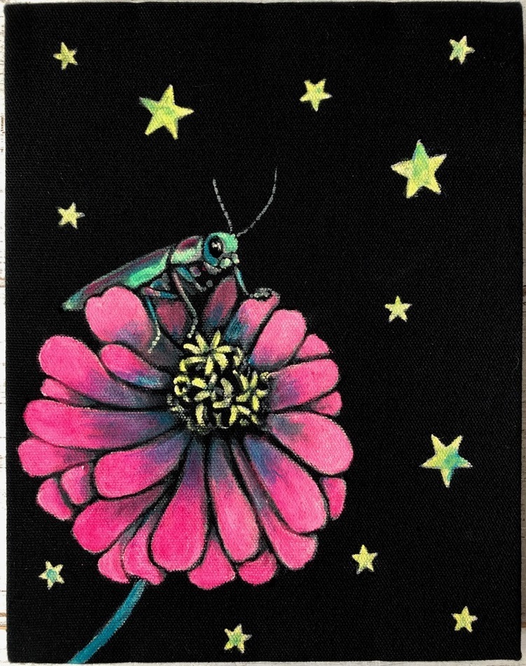  star month cat *[ sphere insect .jinia] art work F0 size original picture picture work acrylic fiber .