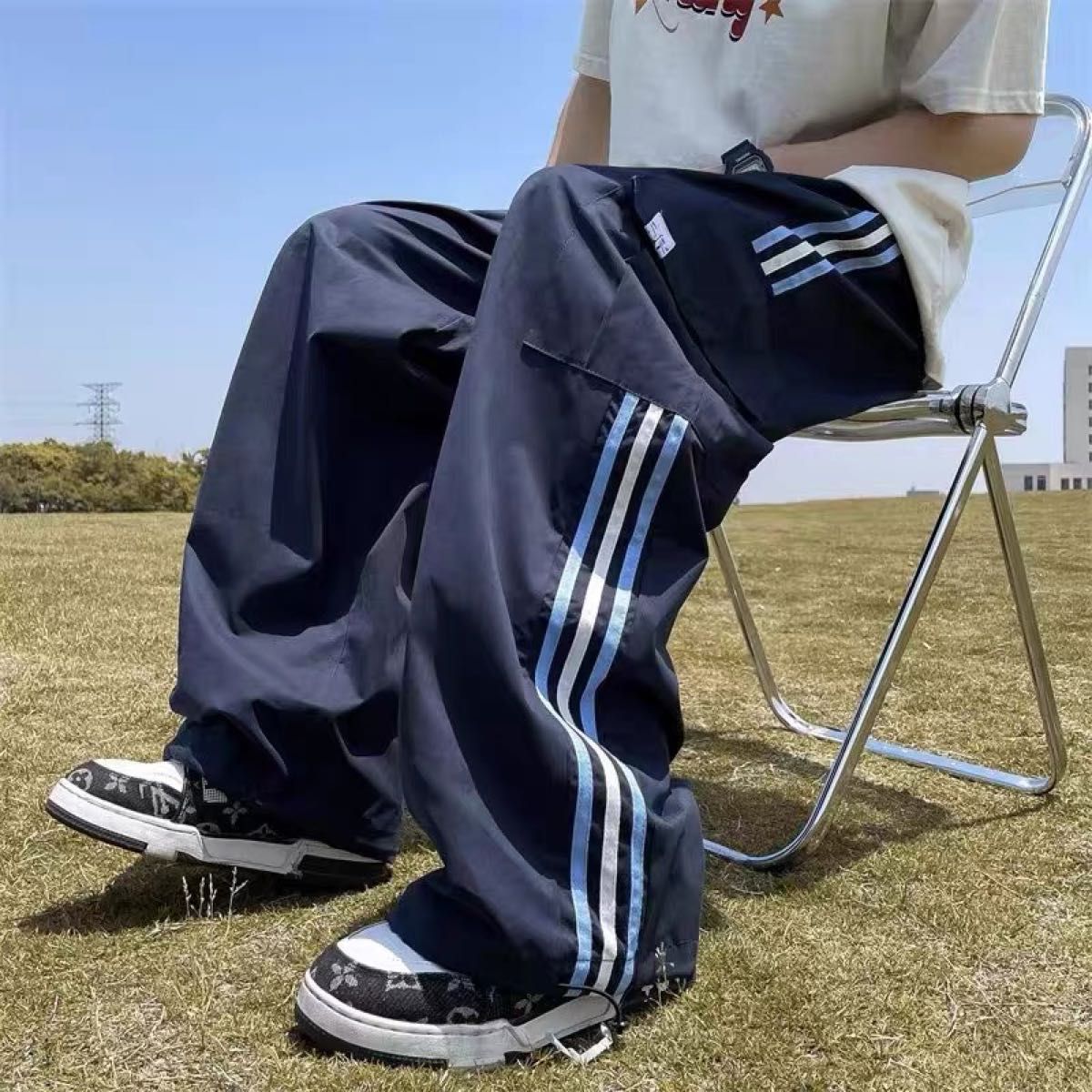 jeep ワイドパンツ ストリートカーゴパンツサイドライン カーゴパンツ ストリート ワイド サイドライン パンツ