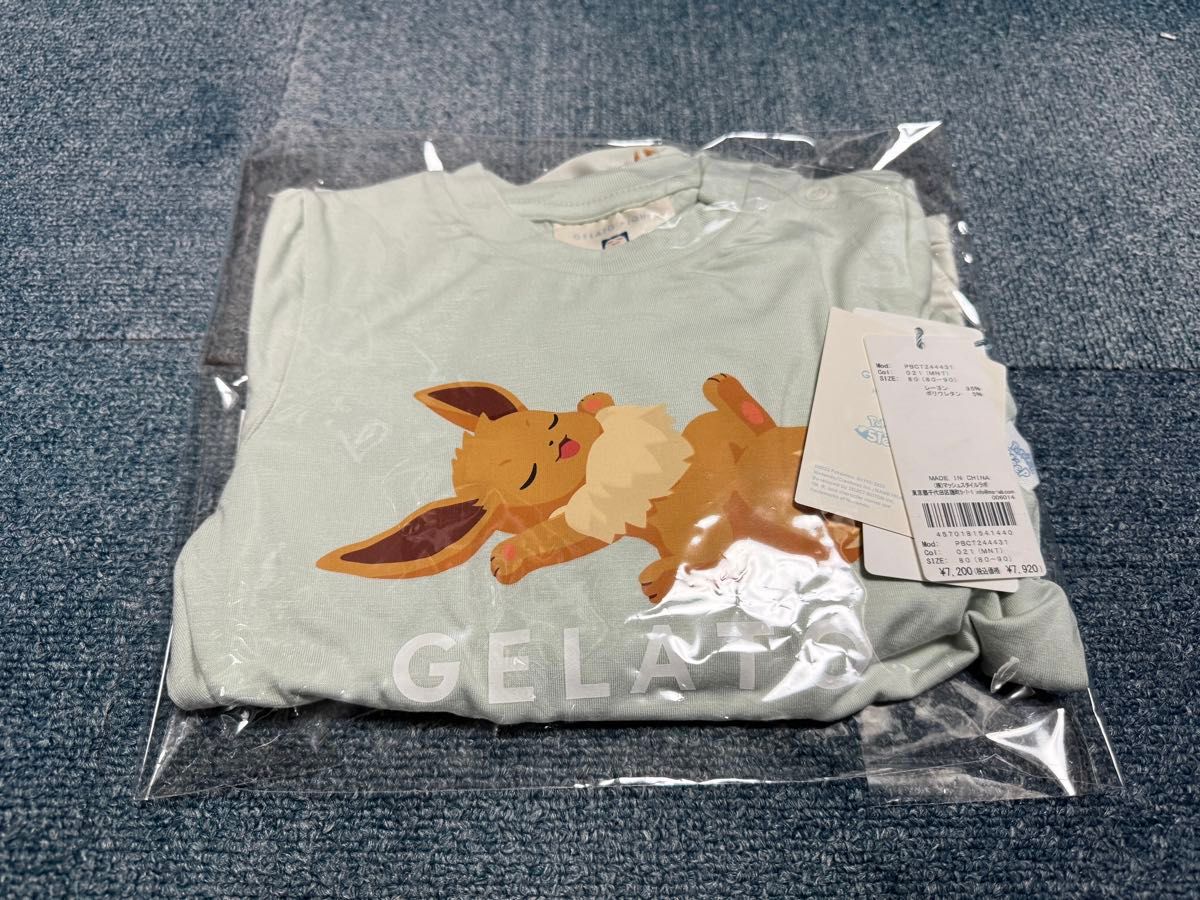 ポケモンスリープ ジェラピケ イーブイ ベビー Tシャツ ポケモンスリープ ジェラピケ イーブイ ベビー Tシャツ