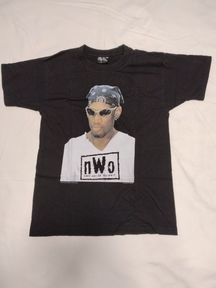 WCW NWO デニス・ロッドマン Tシャツ L 黒 未使用 ヴィンテージ WCW NWO デニス・ロッドマン Tシャツ L 黒 未使用 ヴィンテージ