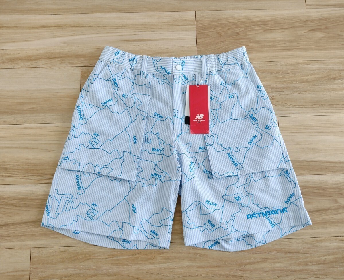 【東京地図】新品タグ付定 価約2.1万 New balance Golf シアサッカー ハーフパンツ 3サイズ W77cm ニューバランスゴルフ ショーツ