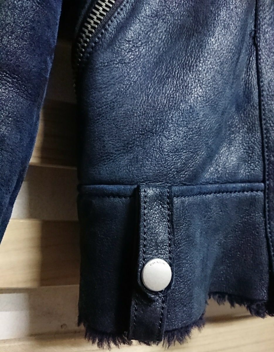 美品☆COACH スペインムートン ダブルライダースジャケット レザー