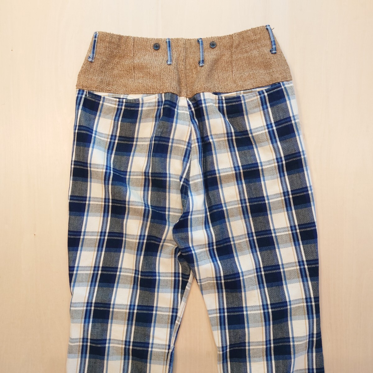 KAPITAL チェック柄 パンツ kiro hirata 切り替えデザイン 日本 KAPITAL チェック柄 パンツ kiro hirata 切り替えデザイン 日本