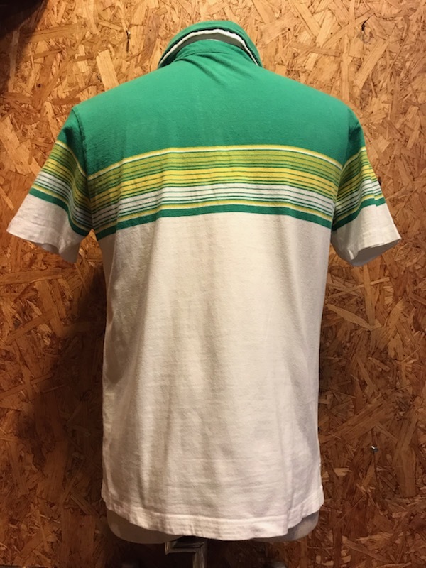 メンズシャツ VANS バンズ カジュアル ポロ 半袖 グリーン ホワイト ロゴ ワッペン FA328LPL / M レターパックライト発送可_画像3