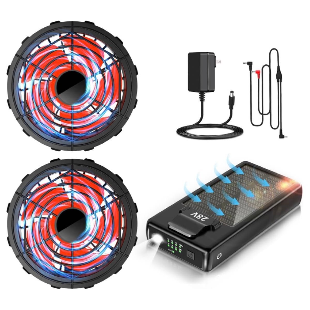 空調服 ファン バッテリー セット 30000mAh 日本製ブラシレスモーター