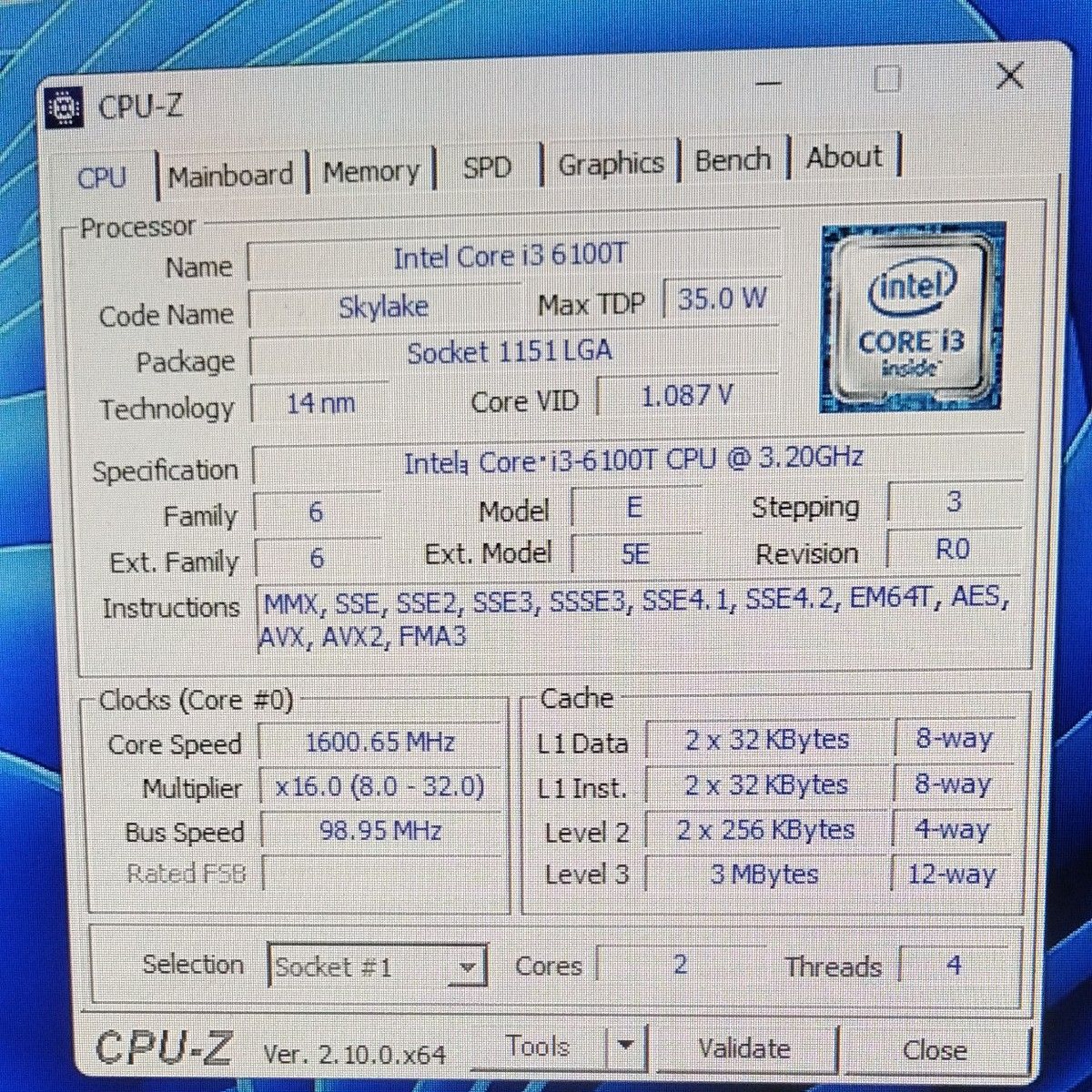 DELL OptiPlex 3050 Micro Core i3-6100T 3 2GHz 8GB SSD 256GB DELL OptiPlex 3050 Micro Core i3-6100T 3 2GHz 8GB SSD 256GB