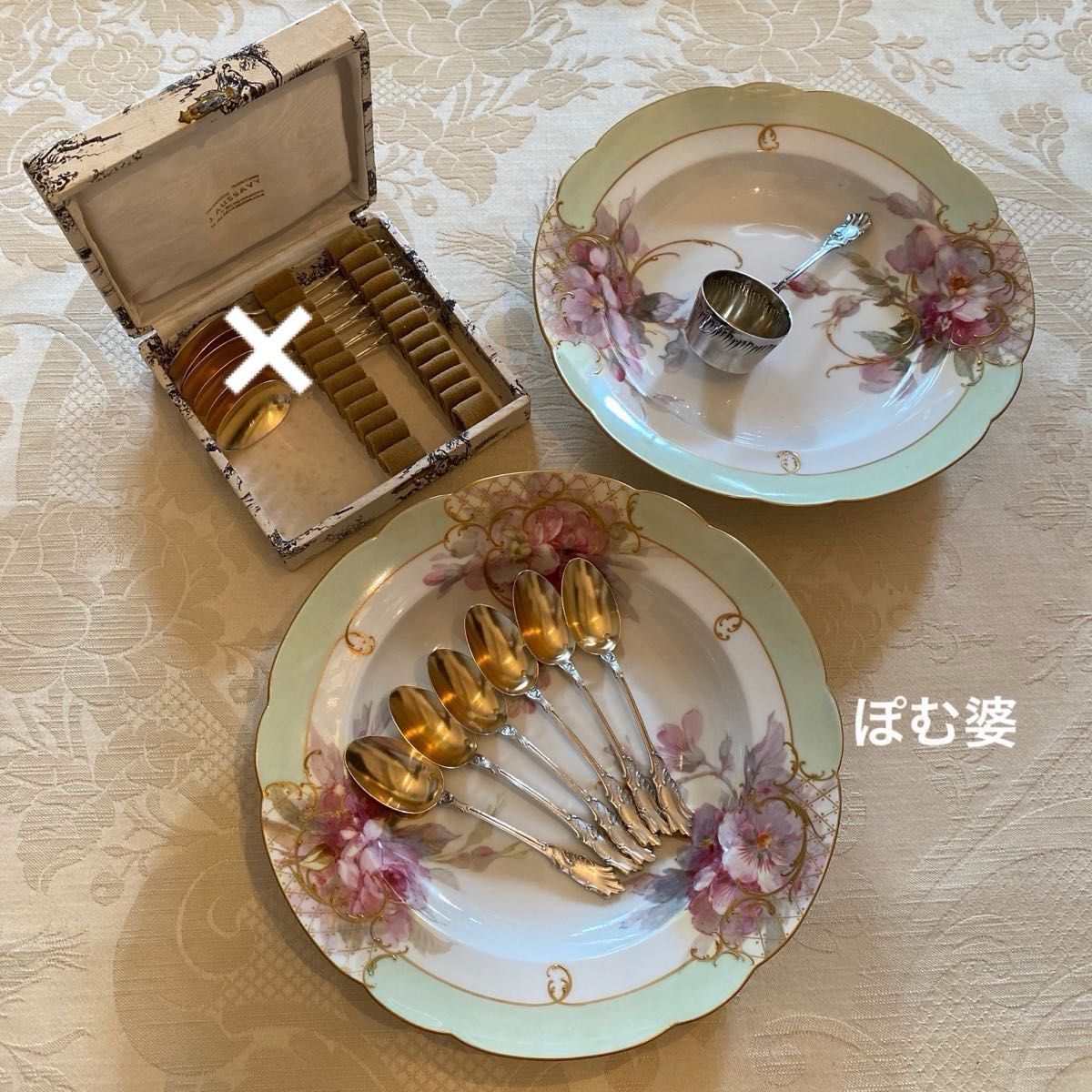 フランス製】純銀 スターリング/スプーン6本+揃いのティー フランス製】純銀 スターリング/スプーン6本+揃いのティー