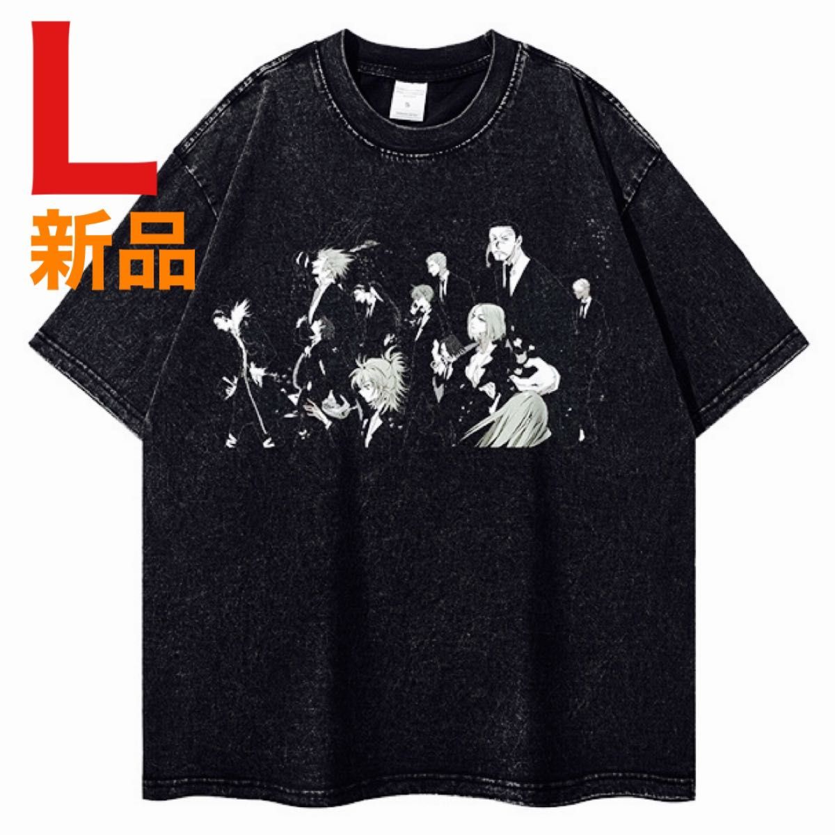 HUNTER×HUNTER ハンター 幻影旅団 モノクロ アニメ Tシャツ L HUNTER×HUNTER ハンター 幻影旅団 モノクロ アニメ Tシャツ L