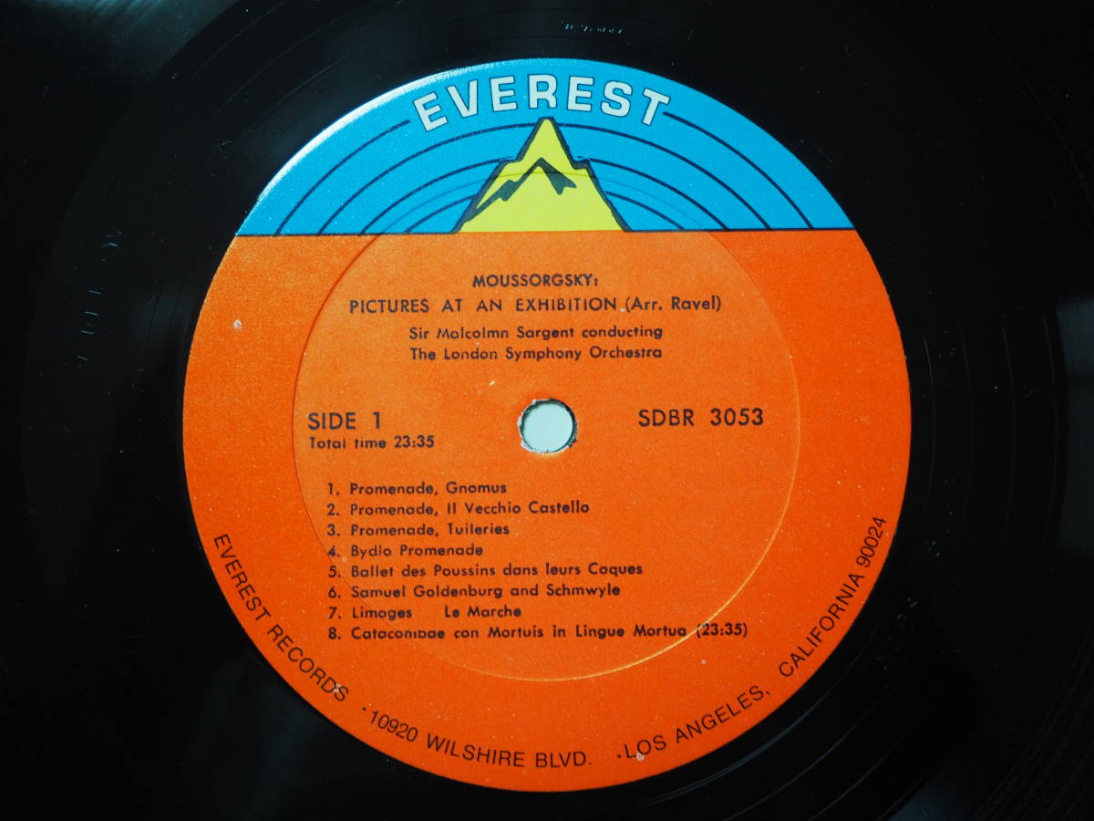 米Everest 3053◎ムソルグスキー「展覧会の絵」「禿山の一夜」マルコム・サージェント/ロンドン交響楽団_画像3