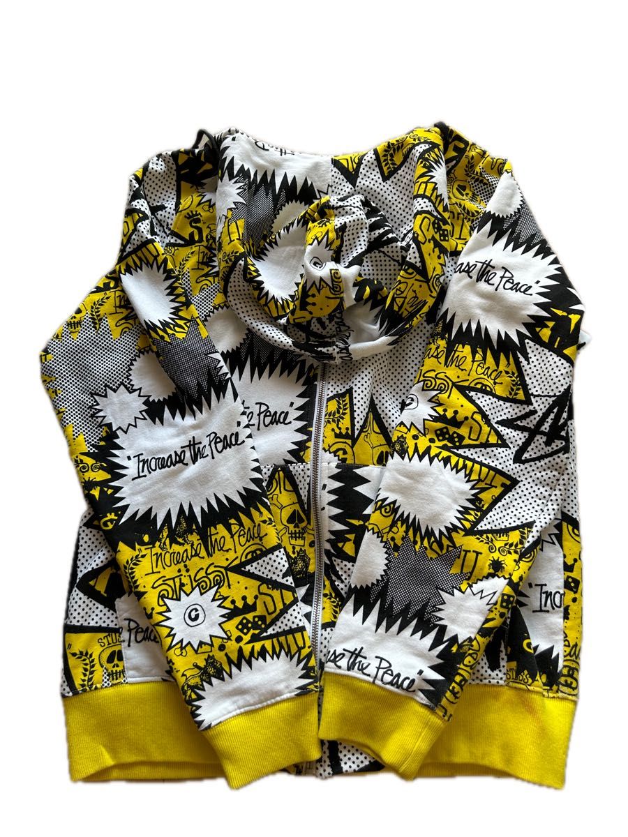 ステューシー パーカー Mサイズ stussy アメコミ デザイン 総柄 ステューシー パーカー Mサイズ stussy アメコミ デザイン 総柄