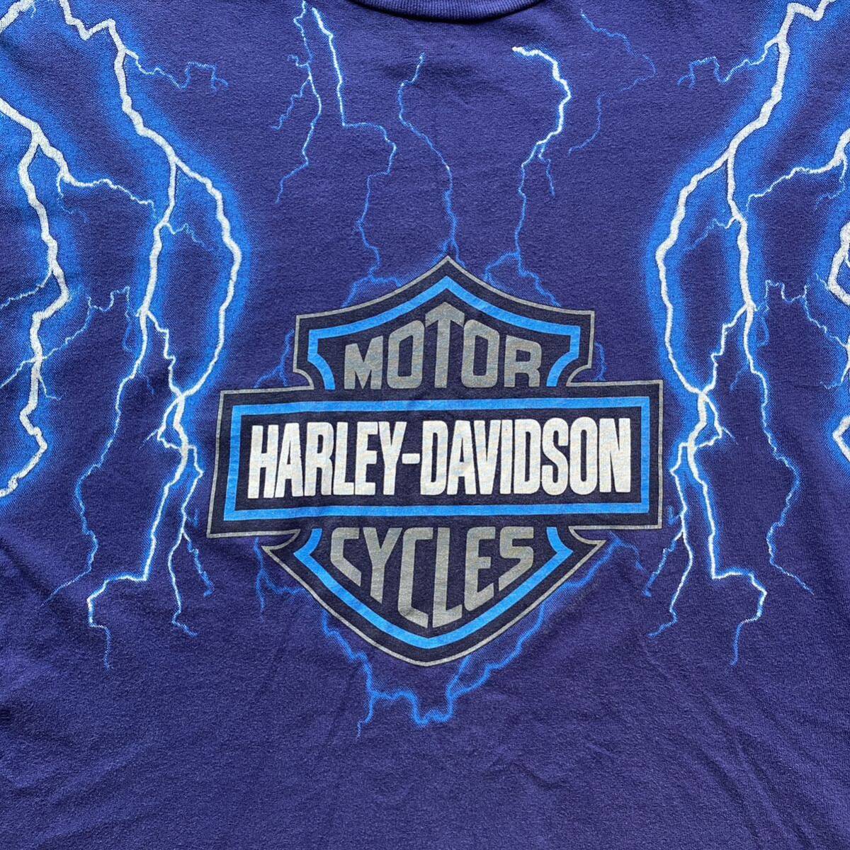 古着 90s Harley Davidson Lightning Tee L Navy ハーレー 古着 90s Harley Davidson Lightning Tee L Navy ハーレー