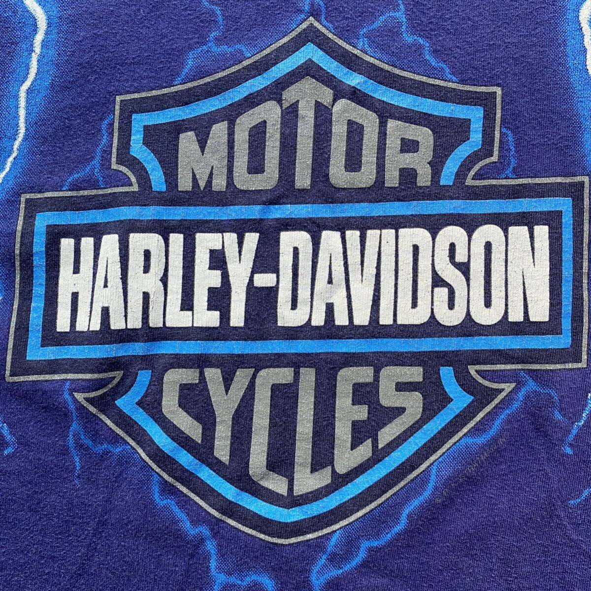 古着 90s Harley Davidson Lightning Tee L Navy ハーレー 古着 90s Harley Davidson Lightning Tee L Navy ハーレー
