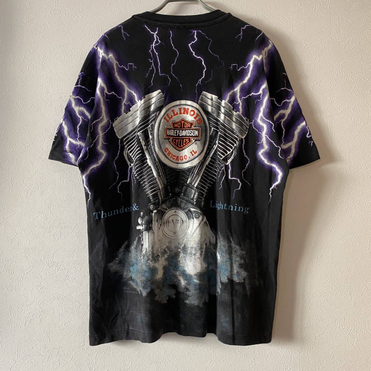古着 90s Harley Davidson Thunder & lightning Tee L ハーレー 古着 90s Harley Davidson Thunder & lightning Tee L ハーレー