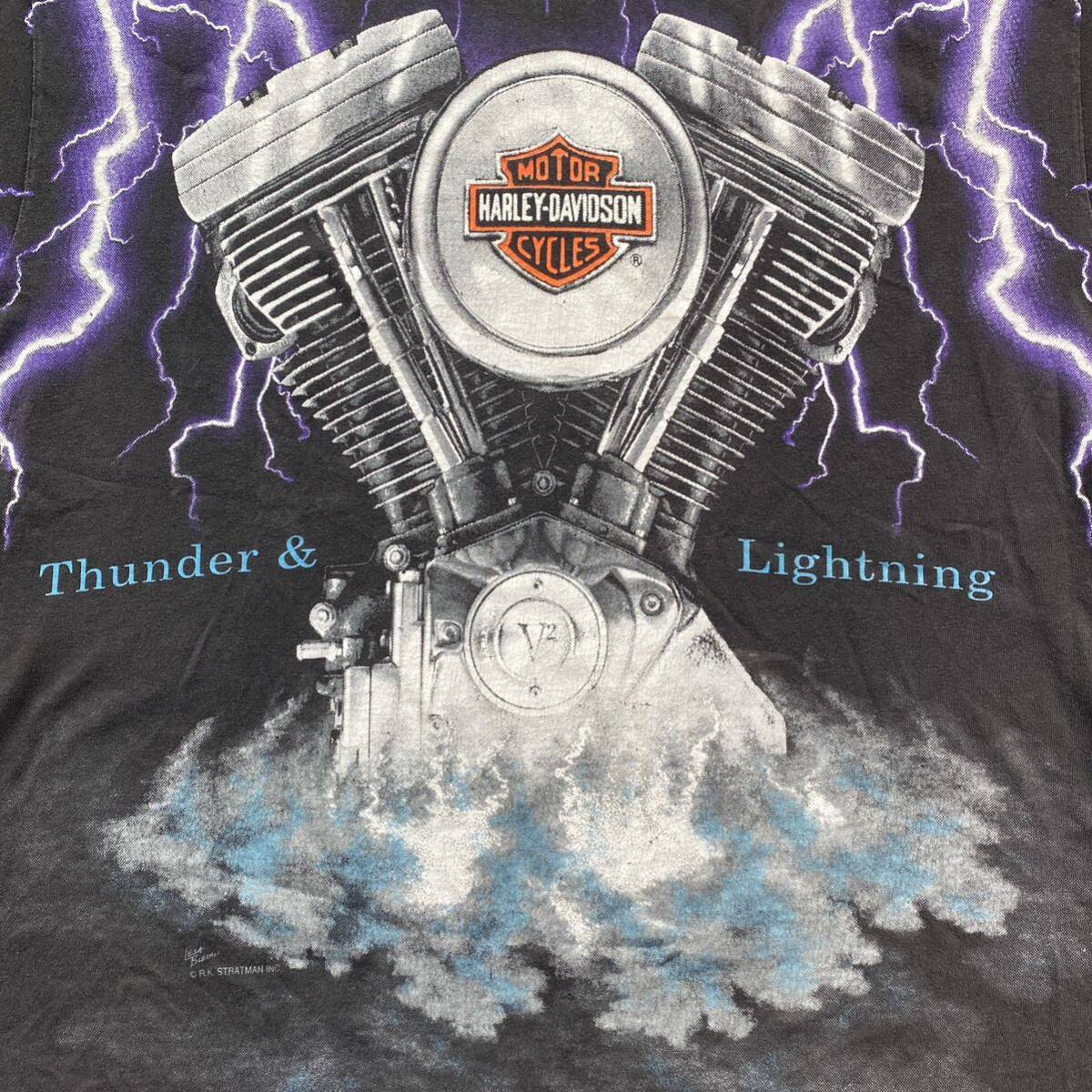 古着 90s Harley Davidson Thunder & lightning Tee L ハーレー 古着 90s Harley Davidson Thunder & lightning Tee L ハーレー