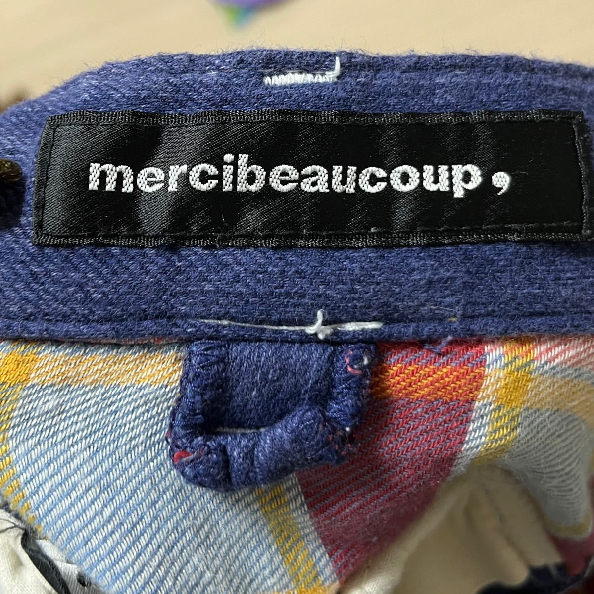 mercibeaucoup, メルシーボークー うしろまえパンツ チェック柄 mercibeaucoup, メルシーボークー うしろまえパンツ チェック柄