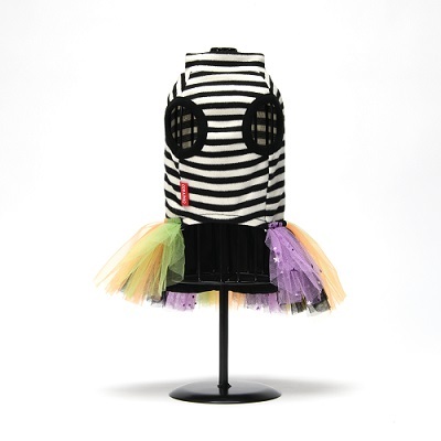 新品★ペット服★CRAZYBOO★ハロウィンボーダーワンピース★ブラック★XLサイズ★胴回り45~47ｃｍ★犬服_画像2