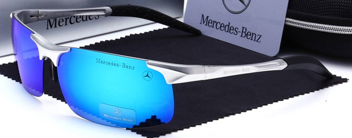  Mercedes Benz polarized light UV cut sunglasses silver & blue W463W169W168W163W164W204W221W222W176W203W245W246R230R231w166amg