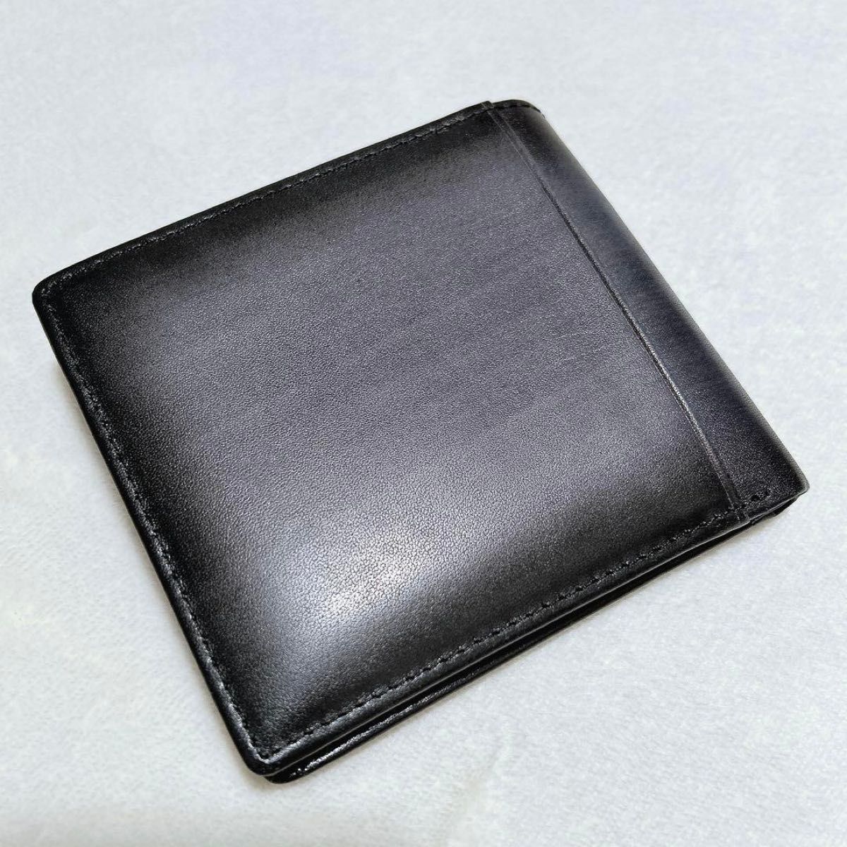 レザー 財布 二つ折り ブラック 二つ折り財布 札入れ 本革 黒 レザー 財布 二つ折り ブラック 二つ折り財布 札入れ 本革 黒