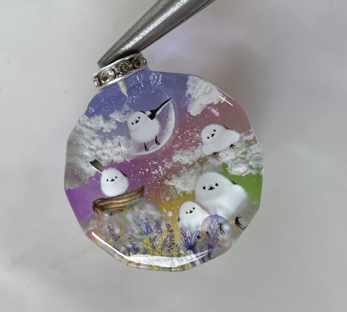 全ての 展示用/レジン/青空とシマエナガ 蓄光 オルゴナイト 全ての 展示用/レジン/青空とシマエナガ 蓄光 オルゴナイト