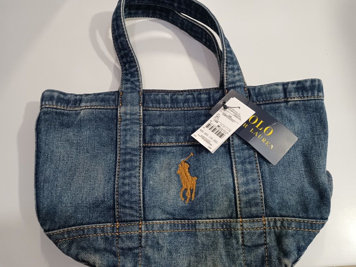 定価20900円【新品】ポロラルフローレン POLO デニム ミニトート 定価20900円【新品】ポロラルフローレン POLO デニム ミニトート