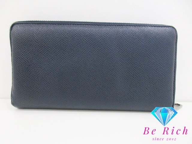  Dolce & Gabbana Dolce&Gabbana D&G long wallet BP1672 navy blue navy Logo folding twice purse long wallet [ used ] bs2786