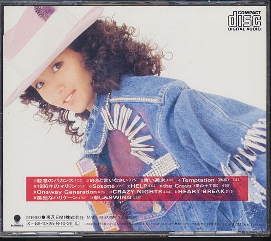 本田美奈子 初期シングル集CD／Look Over My Shoulder～シングル・セレクション 1988年 80年代アイドル 廃盤_画像2