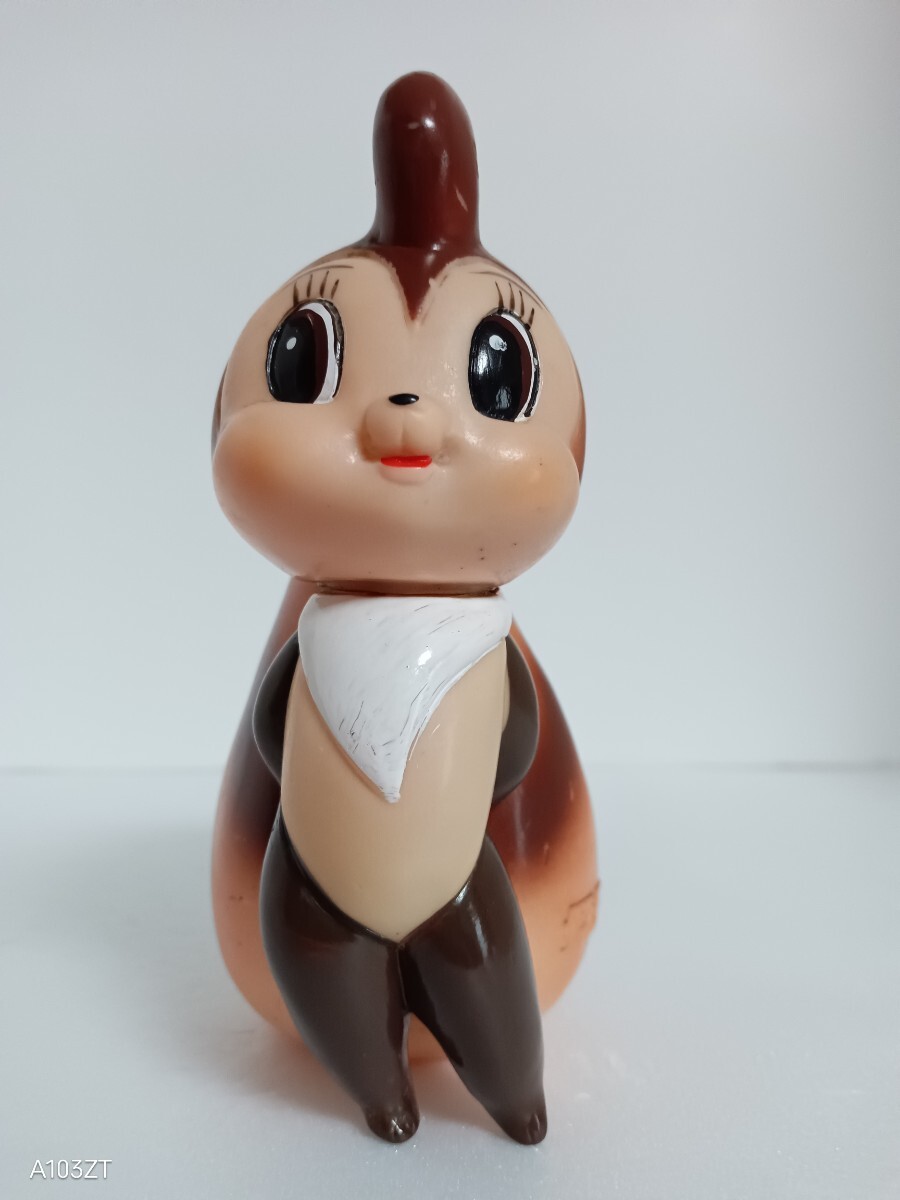 約12.5cm サンヨー月販ストア リス ソフビ 貯金箱 手塚治虫デザイン/昭和レトロ/アンティーク/企業物/人形/手塗り