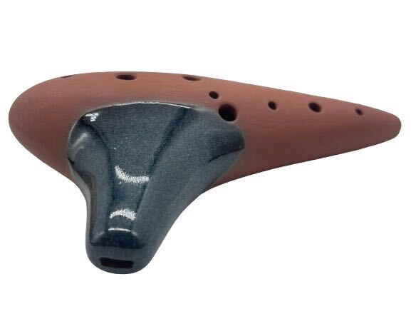茶色い陶器オカリナ 新品未使用 カリーナ カトレア オカリナ 本焼成 陶器製 サイズ 約13×7 5×3