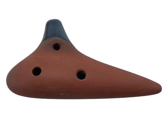 茶色い陶器オカリナ 新品未使用 カリーナ カトレア オカリナ 本焼成 陶器製 サイズ 約13×7 5×3