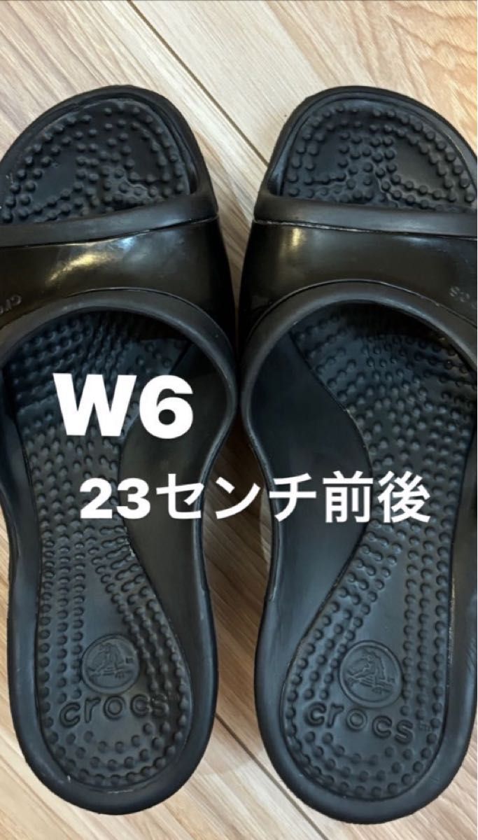 クロックス ジニー ブラック ウェッジソール ヒール サンダル W6 クロックス ジニー ブラック ウェッジソール ヒール サンダル W6
